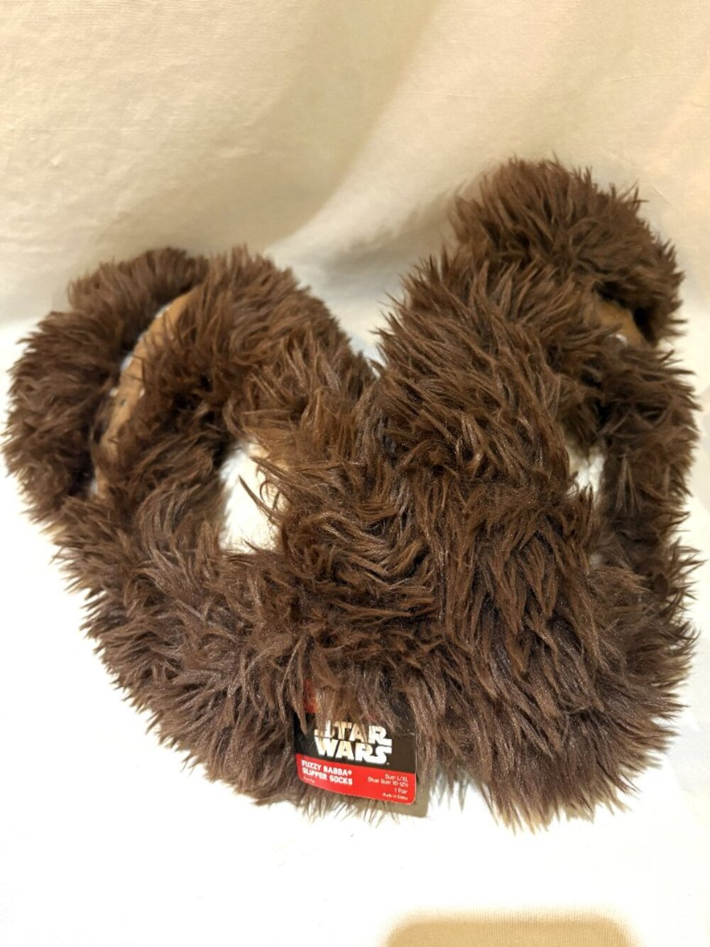 Disney Star Wars Fuzzy Chewbacca Babba Slippers X/LX Shoe Size 10-12.5